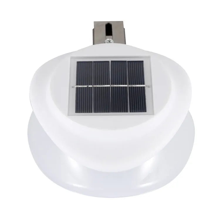 Solar-powered outdoor fence wall lamp with Southeast Asian design in black or white shell options