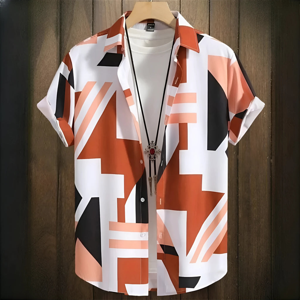 Men's camouflage print t-shirt with 3D digital printing and short sleeves on elastic polyester fabric