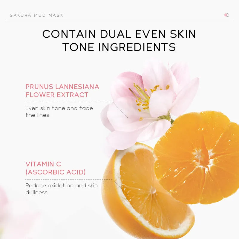 Cherry blossom mud mask 30g facial treatment product showing packaging