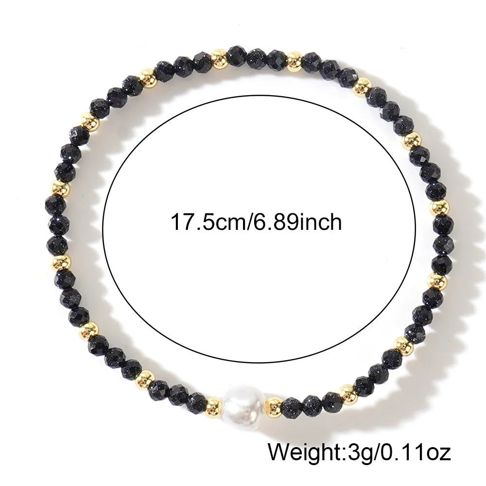 Natural stone geometric bracelet with elliptical beads in various colour options