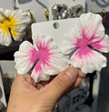 Pastoral style alloy floral earrings with electroplated finish and oil-spot glaze effects on 1.5cm designs