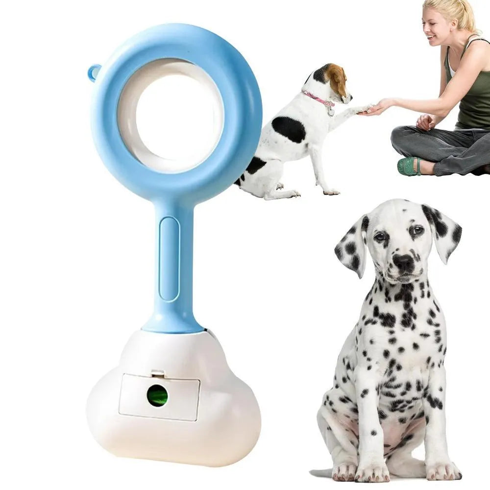 Cloud-shaped jaw dog pooper scooper in white blue colour with comfortable grip handle