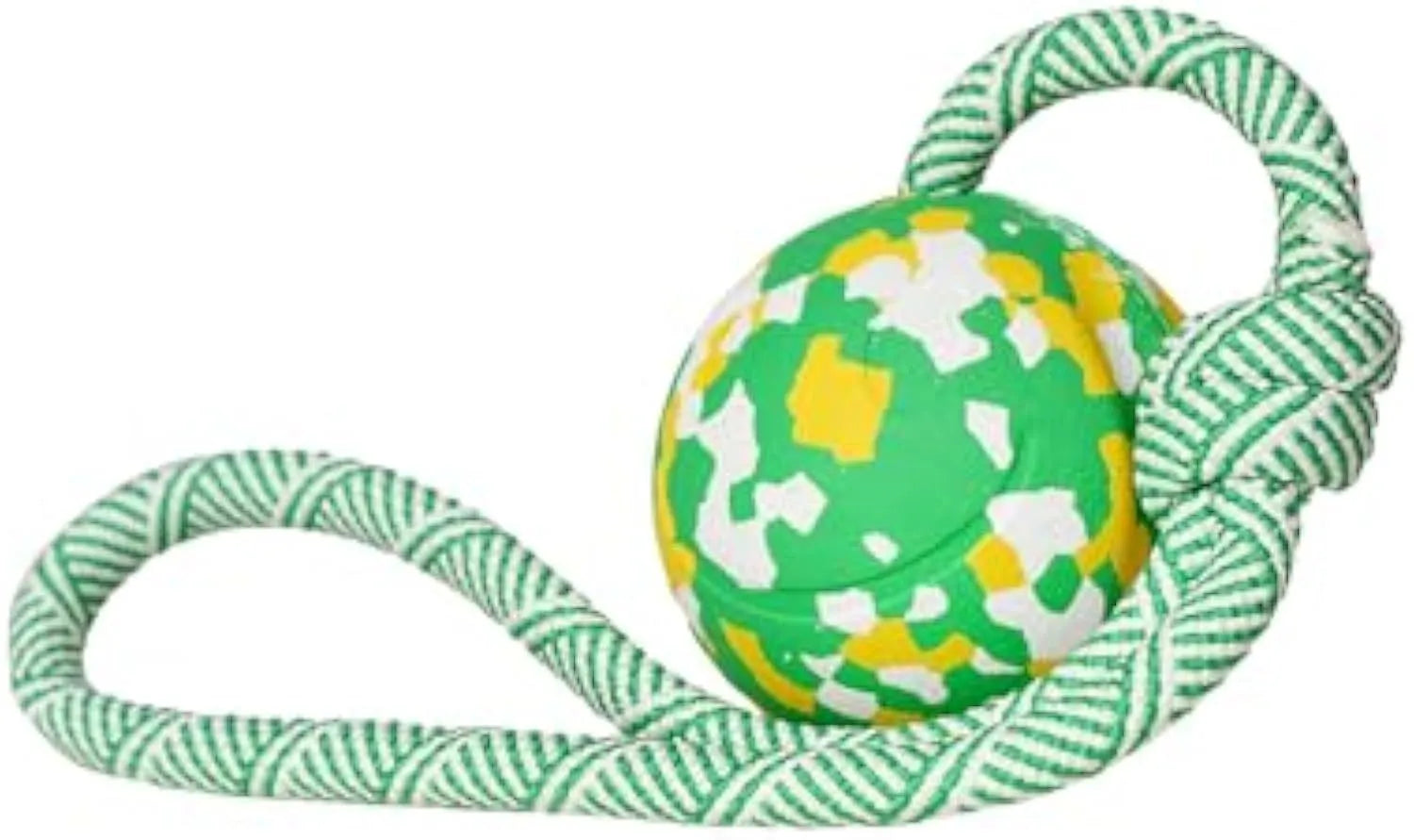 Dog ball on rope toy with 6cm rubber ball and 27cm nylon rope for interactive play