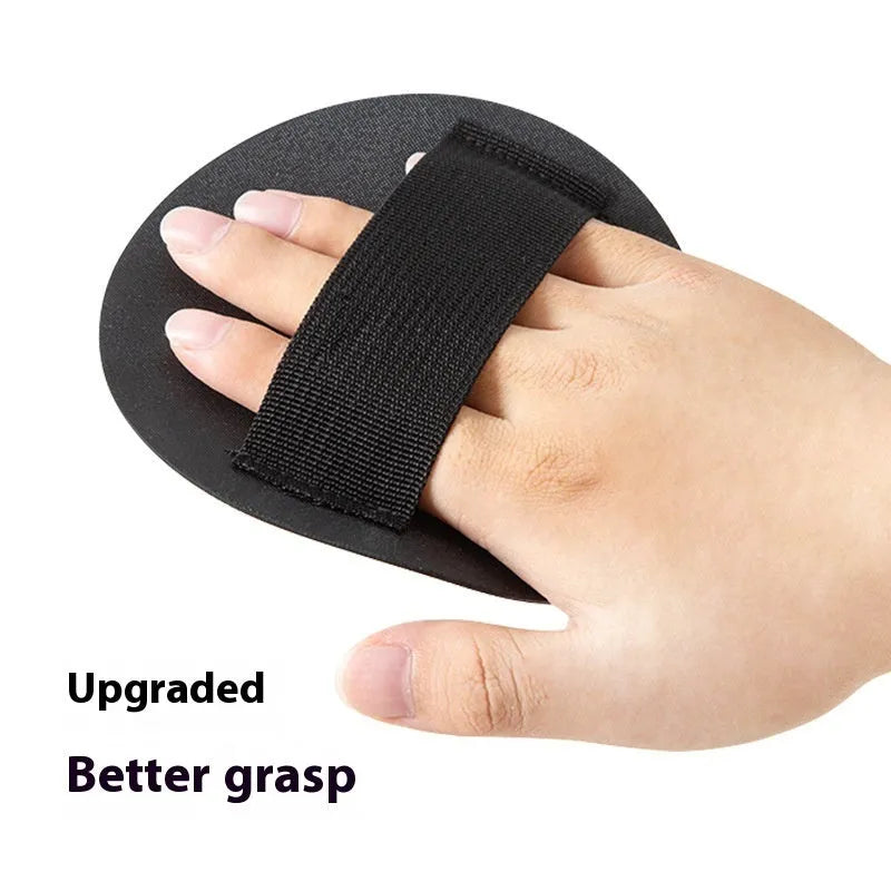 Women's bath towel gadget with finger style design and round cake pattern in rubber material.