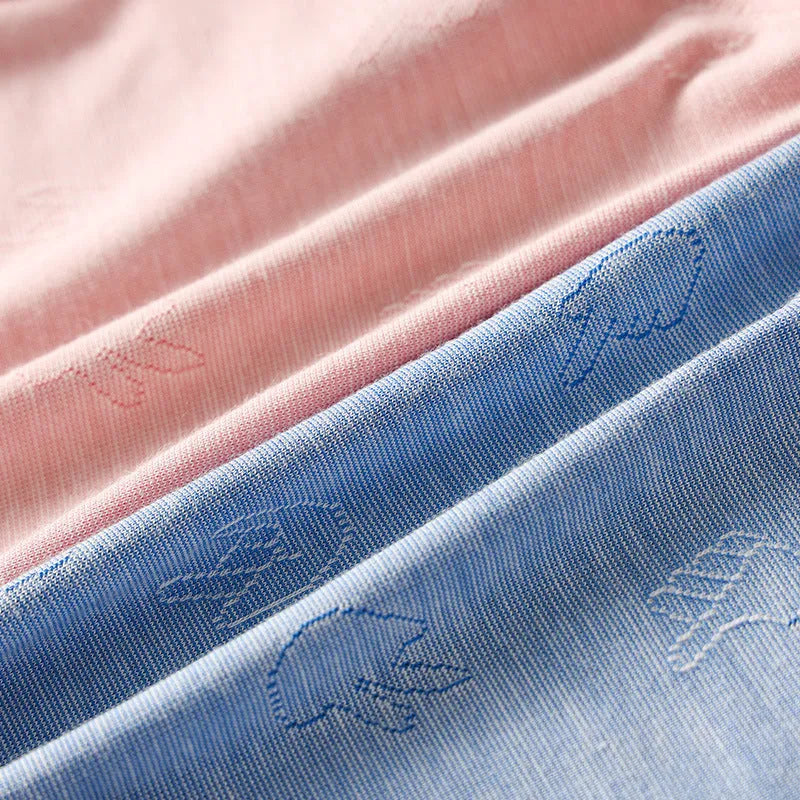 Women's low-waist modal briefs in colourful blue with jacquard knit detail.