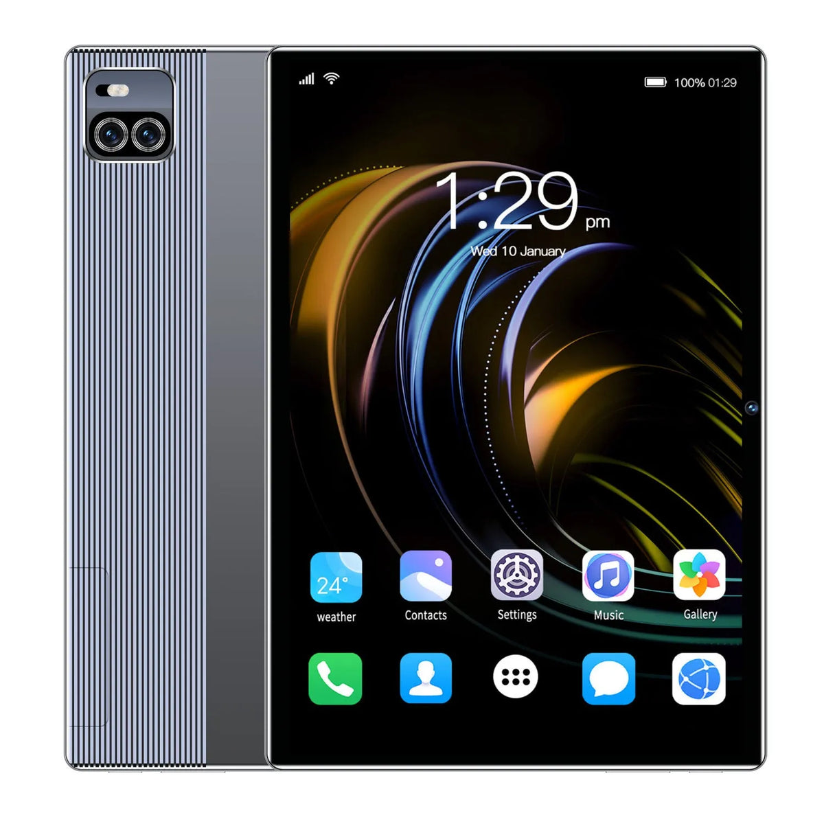10.1 inch smart tablet in gold, blue, or grey with voice call HD and 9 hour battery