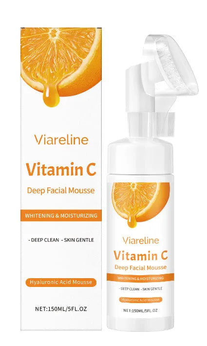 Bottle of Vitamin C Brightening Cleansing Mousse, 150 ml capacity.