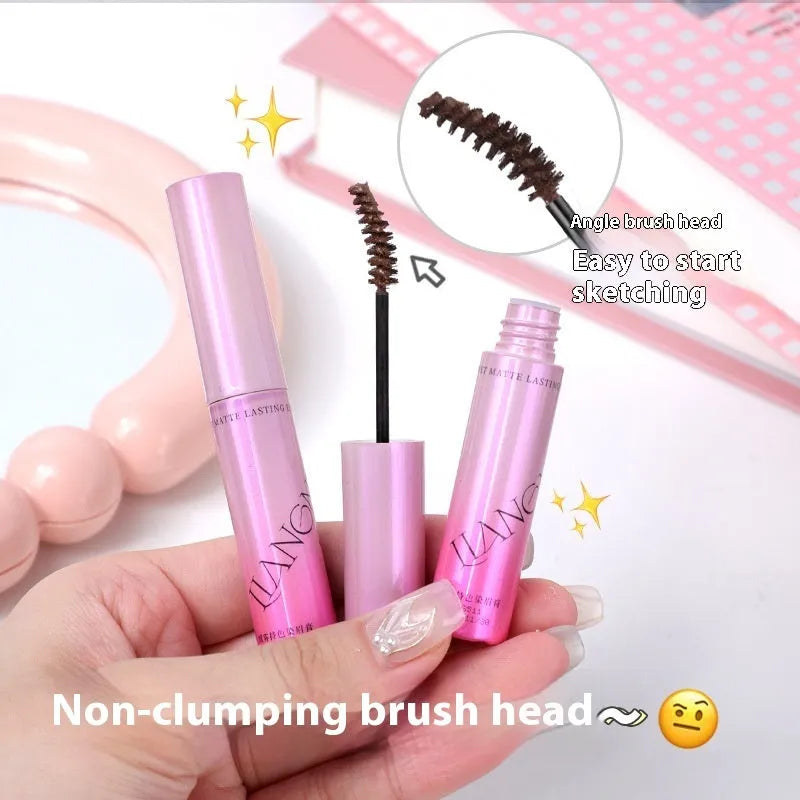Eyebrow cream product with 4.5g net content showing four natural shade options for brow definition