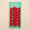 5 cm polyester Christmas tree ornament bow in red, gold, red gold, and silver colour options