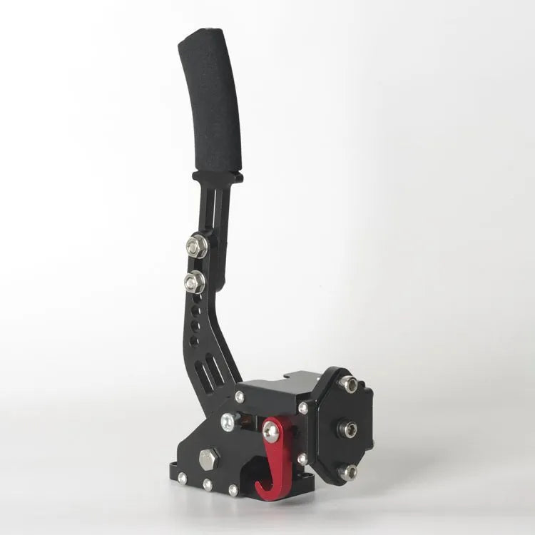 Linear handbrake accessory for Logitech and Thrustmaster PC racing steering wheels in blue colour.