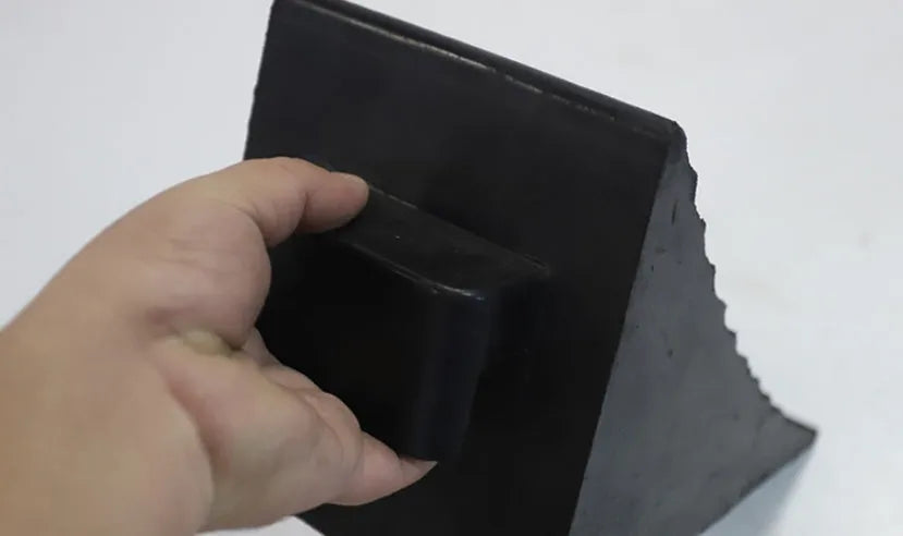 Portable car anti-slip retainer triangle with wood pattern design and adjustable height up to 26cm