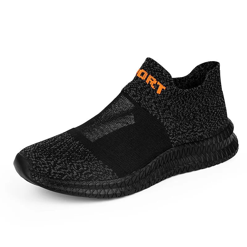 Flyknit casual sports sock shoes with lace-up closure and hollow design in multiple colour options