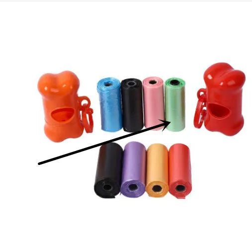 22.5 by 30 cm pet waste bags in six colours including black, blue, and green for dog cleanup