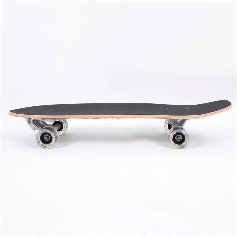 White wooden street scooter with 31-inch maple deck for urban riding