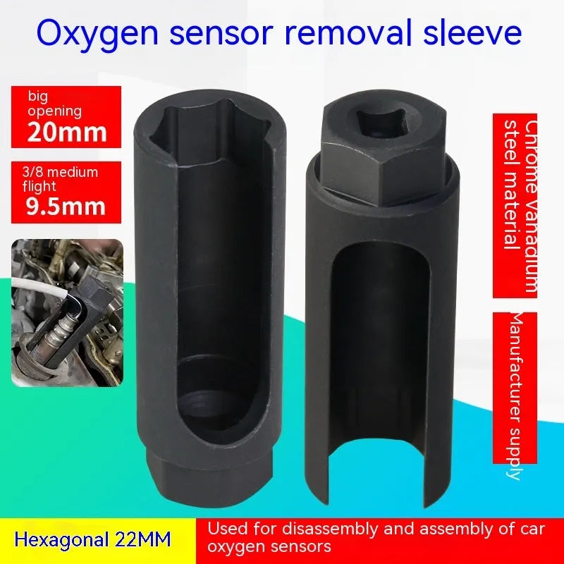 Black chromium vanadium steel oxygen sensor sleeve for 22mm automotive exhaust sensors