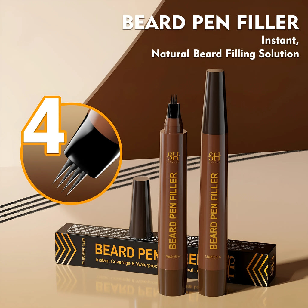 Men's sweatproof beard and eyebrow filler pencil in black and dark brown shades