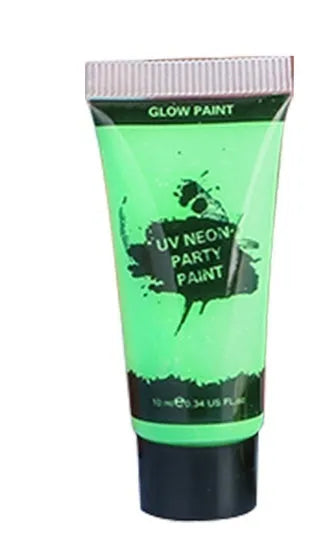 25ml tubes of neon face and body paint in six colours: red, yellow, green, purple, orange, pink