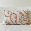 American-style yarn-dyed jacquard sofa cushion with paisley pattern in amber colour, dimensions 45x45cm and 30x50cm