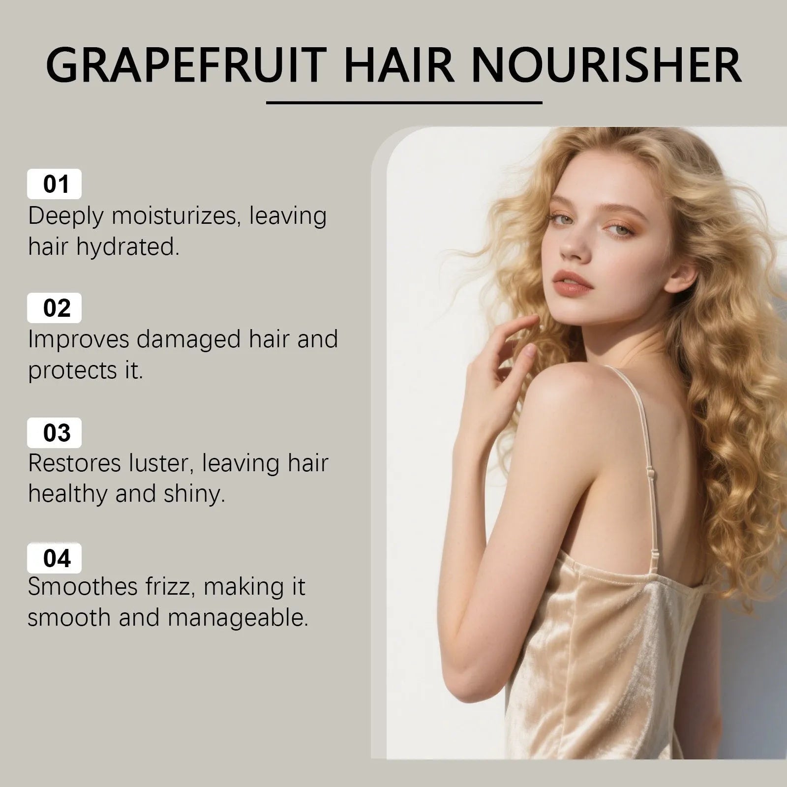 Grapefruit Hair Conditioner bottle with 120ml capacity, showing natural oil ingredients for hair hydration