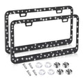 Diamond-studded stainless steel license plate frame, US standard 160 x 310 mm, in white, black, or AB colour