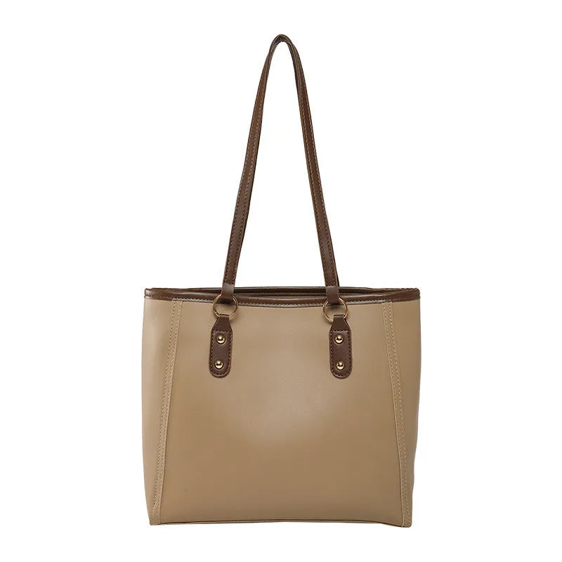 Large capacity PU tote bag with urban simplicity style and internal phone and file compartments