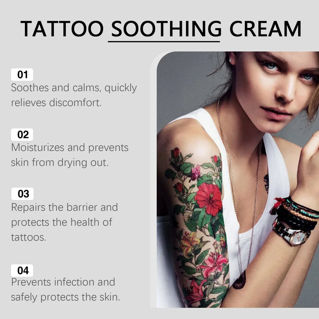 20g tattoo soothing neck cream container with botanical ingredients for gentle neck cleaning