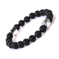 Tigereye Indian Agate stone bead bracelet with geometric shapes, dog's paw design and Peach Heart charm