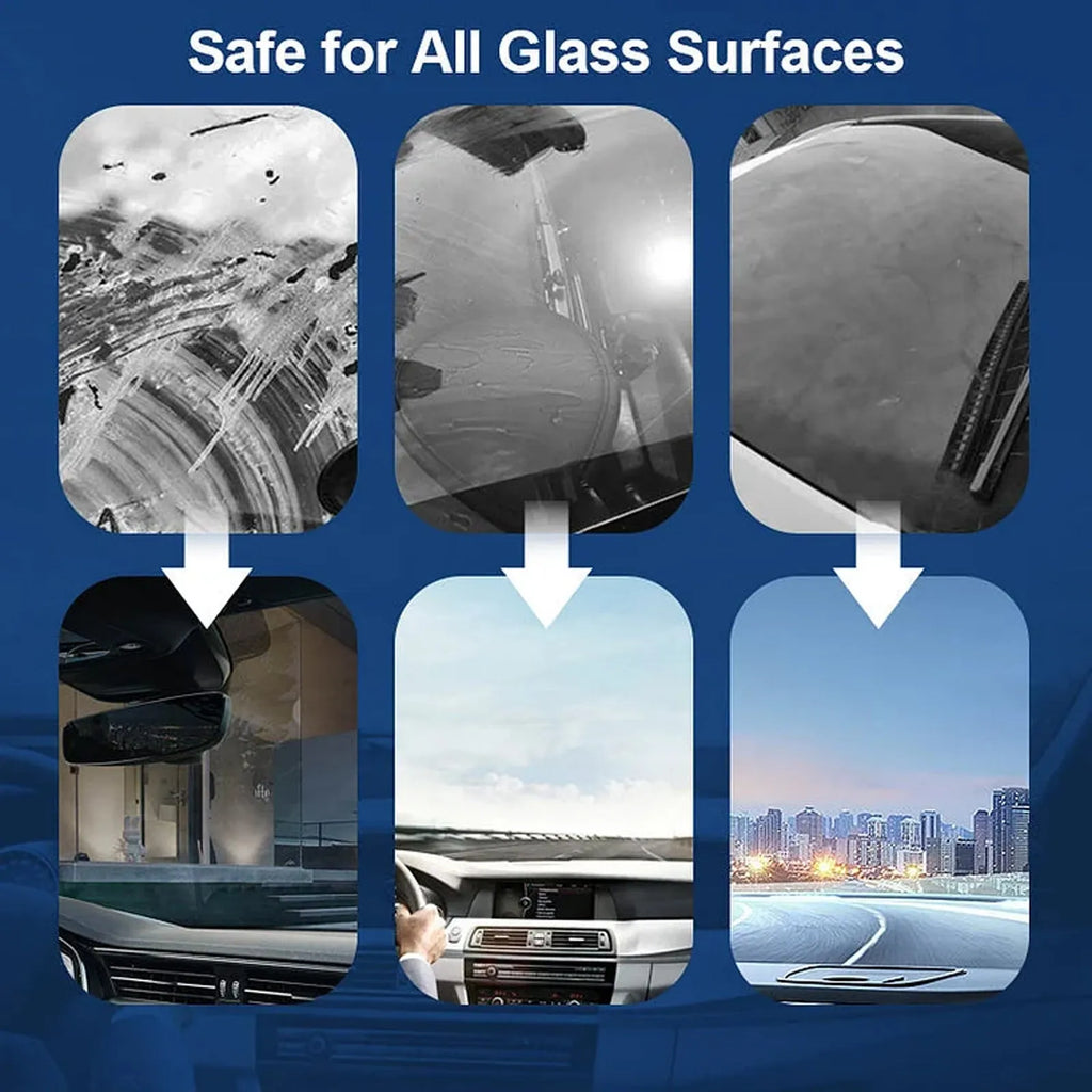 150ml car windscreen detergent bottle with application sponge and microfibre cleaning cloth.