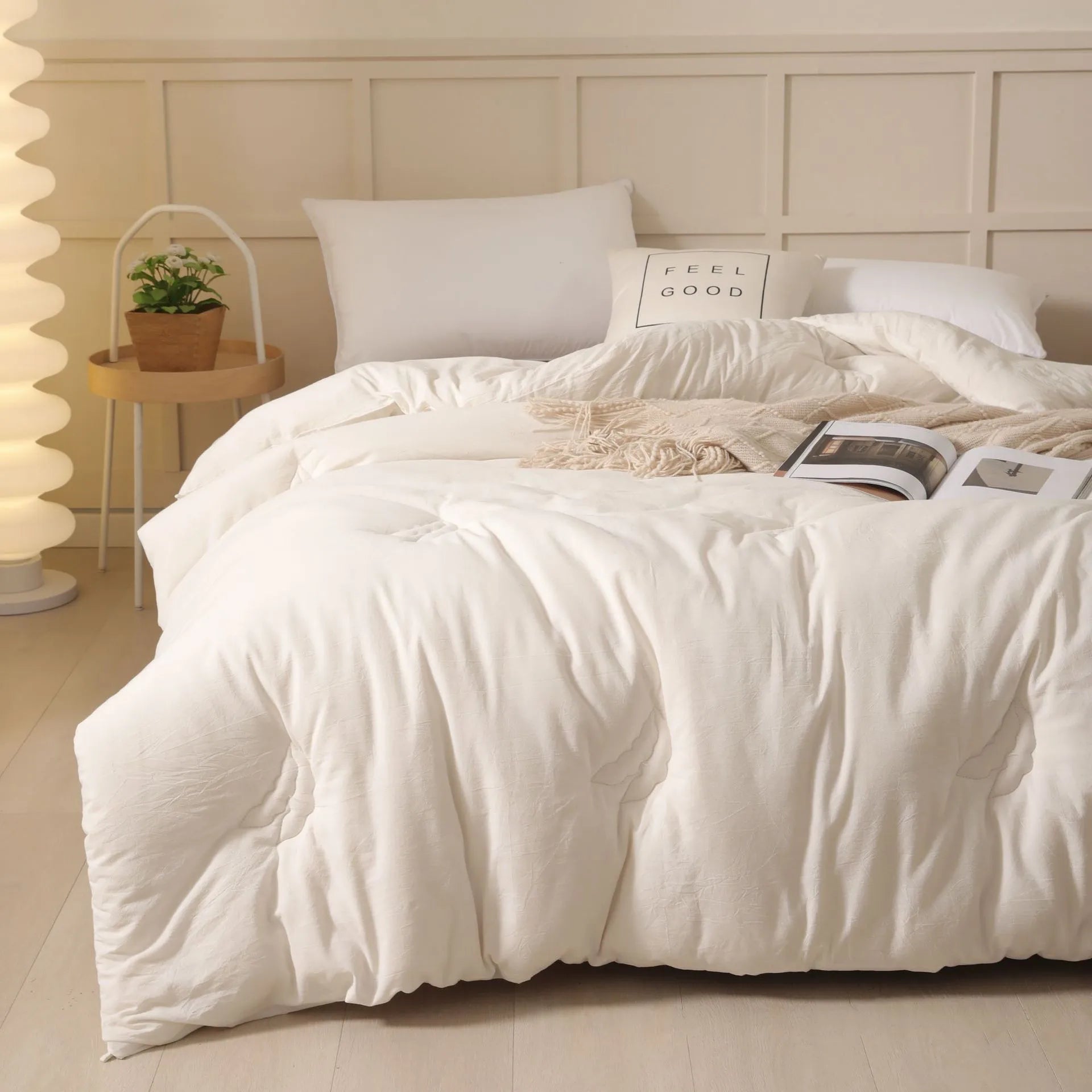 Soybean fibre pure cotton quilt in grey colour showing twill weave texture and size dimensions