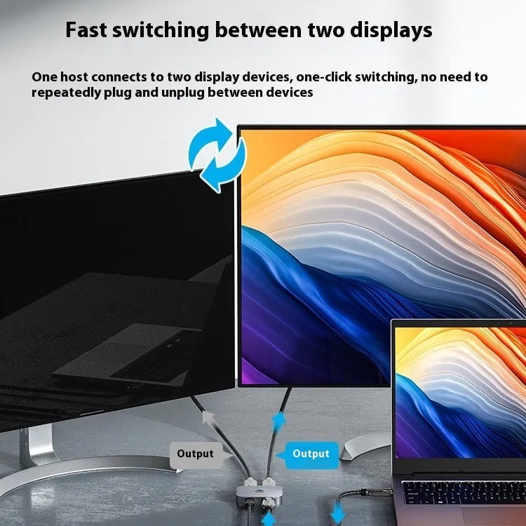 Alloy cable separator for computer to television audio video conversion in black or grey