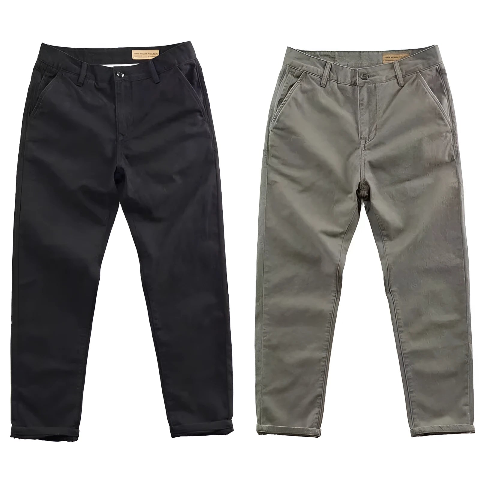 Men's slim-fit casual trousers in a micro elastic fabric, shown in a straight-leg cut and solid colour.