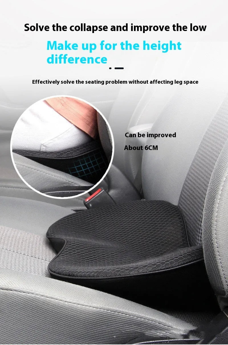 Flat style car seat cushion with memory foam filler in beige, black, brown and red colour options
