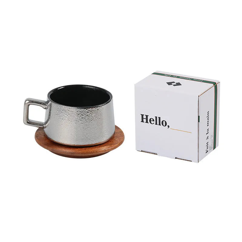 Office gift tumbler coffee cup suit with gold or silver plating in gift box packaging