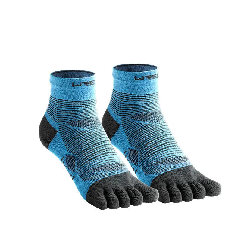 Black and gray sports toe socks showing separate toe compartments