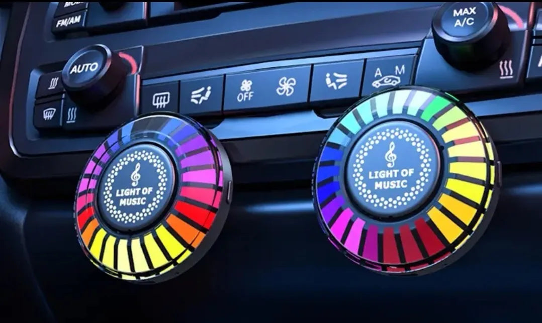 Car atmosphere light with RGB lighting and aromatherapy function for air outlet installation