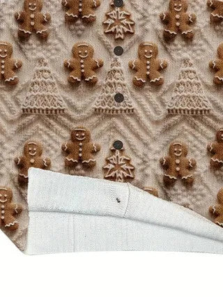Digital printed V-neck top with lapel collar in loose fit design
