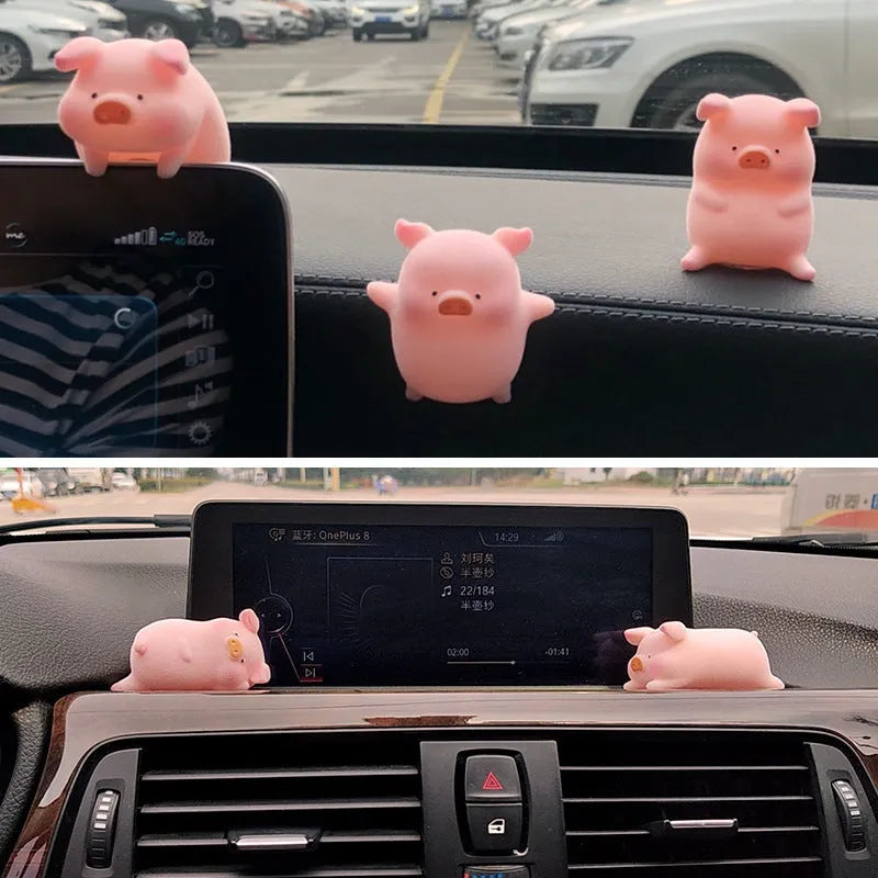 Resin cartoon pig car accessory for dashboard decoration in one of 8 available styles