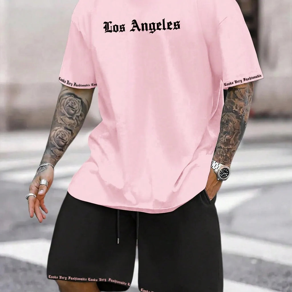 Sports style short-sleeved top and shorts set in polyester blend fabric, available in multiple colours and sizes