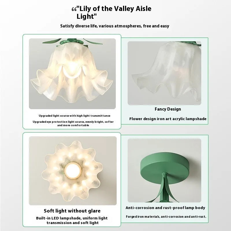 Cream Linglan Flower corridor aisle LED light with modern design and dimming control