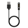 Black smart watch magnetic USB charger with thimble contact, 8cm x 4cm x 1cm, 100cm or 60cm cable