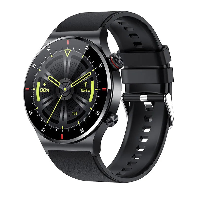 Smart Bluetooth sports watch with colour touch screen on silicone wristband