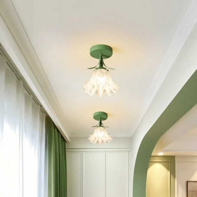 Cream Linglan Flower corridor aisle LED light with modern design and dimming control