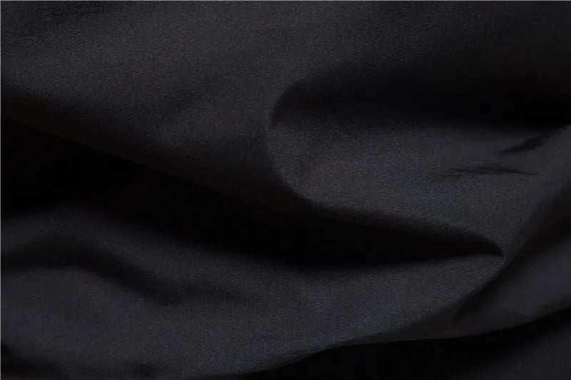 Men's thin casual jacket in polyester fibre showing continental sizing options and solid colour choices