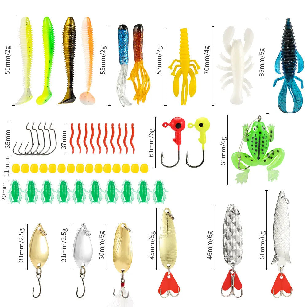 24-piece metal fishing set with Christmas Mino Bog design in blind box packaging