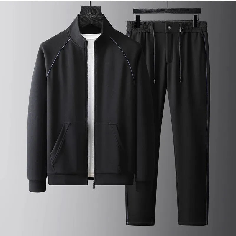 Stand collar sports suit with slim fit, polyvinyl alcohol fibre fabric, coat and pants set for 45-102.5kg weight range