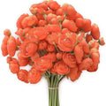 Set of six silk mini bridal bouquets in assorted colours for wedding and home decoration