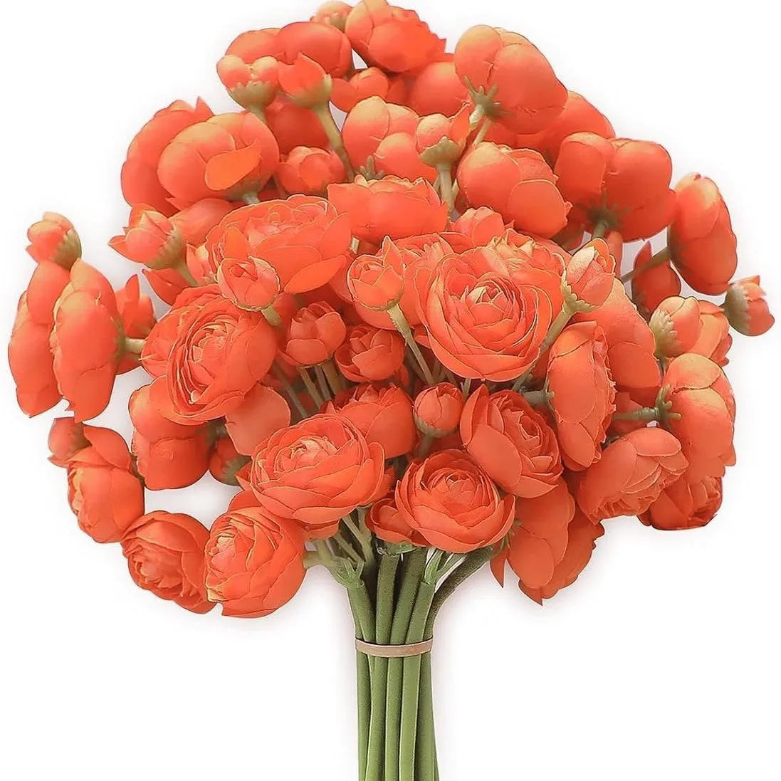 Set of six silk mini bridal bouquets in assorted colours for wedding and home decoration