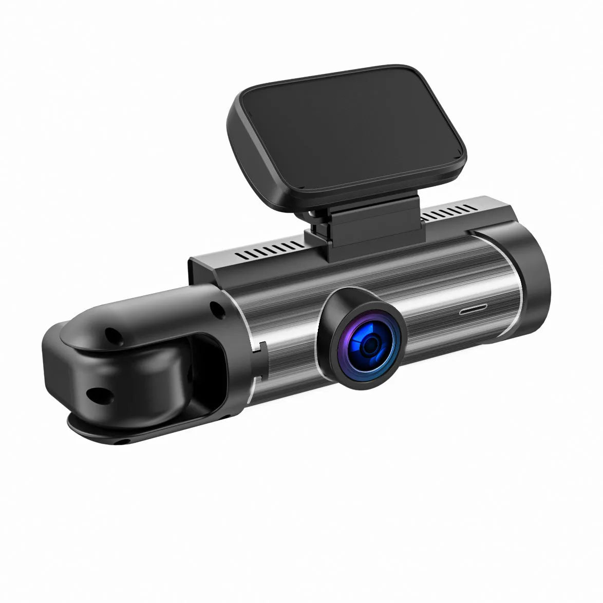 Dual-lens HD driving recorder with 3.5-inch LCD screen mounted in car