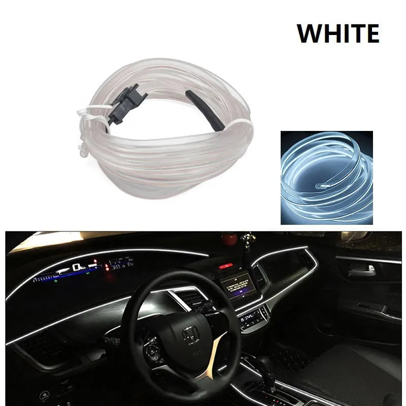 6-metre USB-powered LED light strip for car interiors in ten colour options