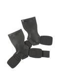 Black rubber non-slip weightlifting palm protectors with an assist belt for rock climbing.